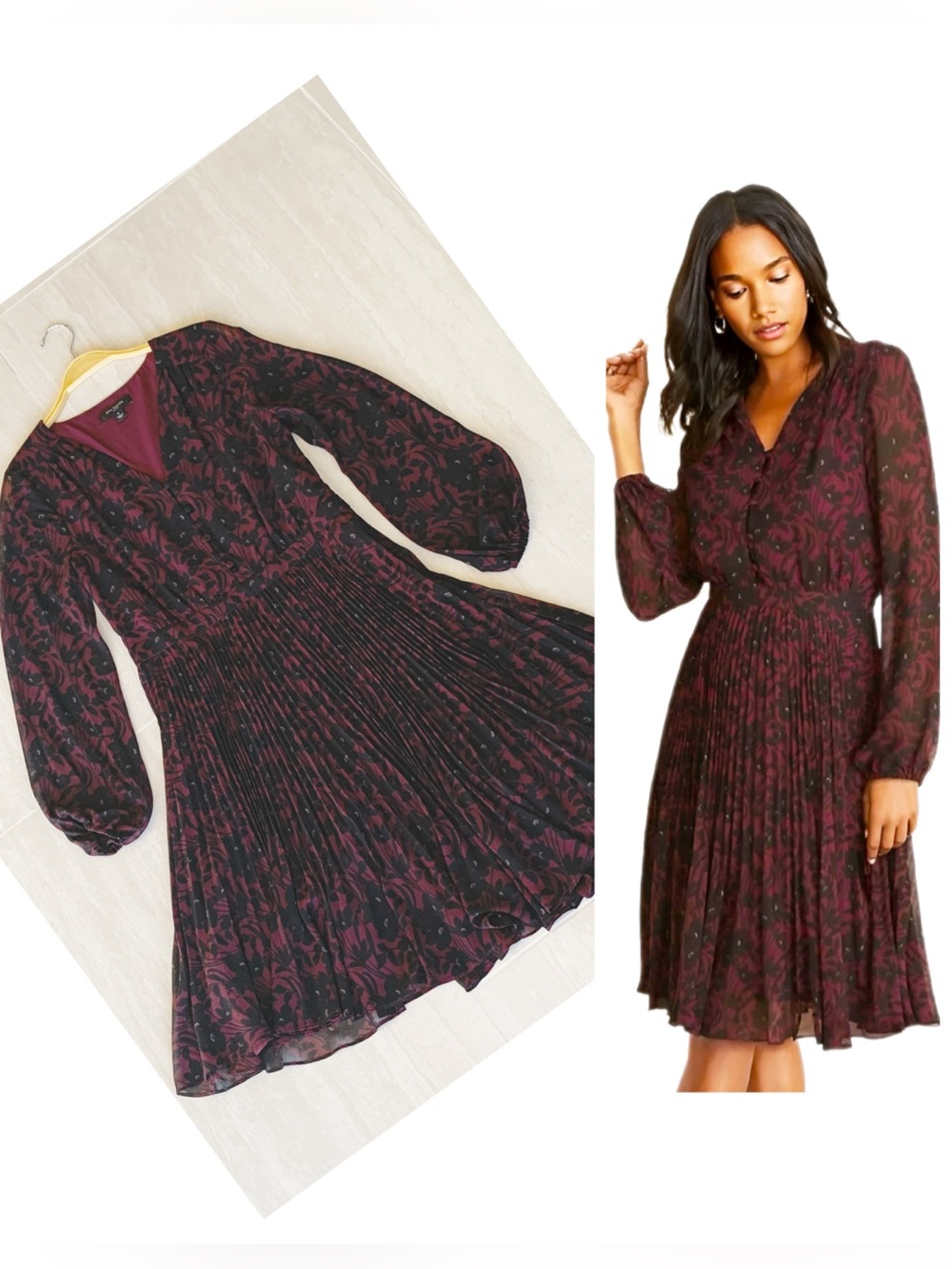 NEW Ann Taylor Floral Pleated Midi Dress Sz 6P